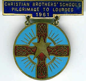 Lourdes1961.jpg - Frank Dougan's badge from the school's pilgrimage to Lourdes in 1961.