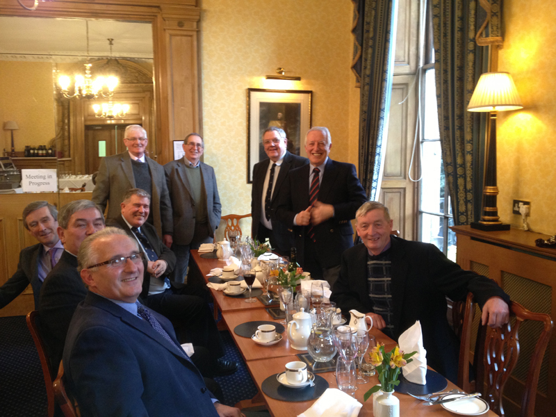 dec2012e.jpg - Lunch at Royal Scot Club 13/1/2013.Present from Left to Right:- John Barry;Charlie Duthie; John Bacigalupo; Lindsay Wilson; Chris Barry; Adrian McDonald; Chris Barlow; Paul Gunn; Peter Barry;